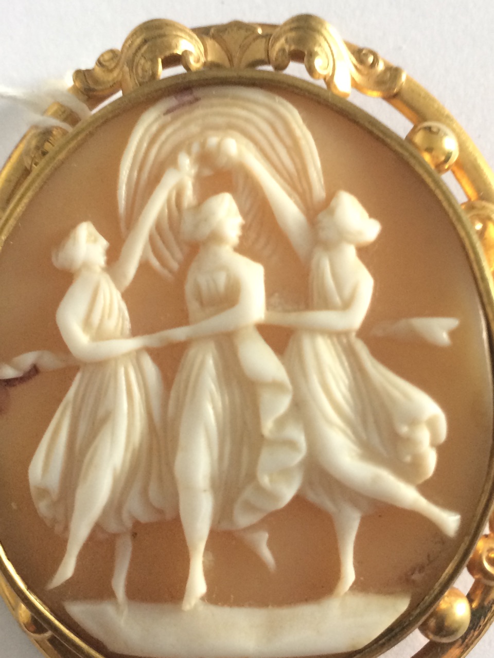 Antique/Vintage Cameo of Three Dancers - 60mm x 50mm. - Image 2 of 3