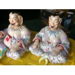 Pair of Antique Meissen Pagoda (Nodding Bhudda) Figures 12" tall and 12" at the widest.