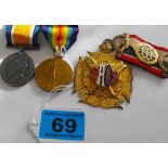 World War One Pair of Medals to the Rifle Brigade plus Masonic Medals.