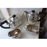 Vintage Solid Silver Four Piece Tea-Set - 1634 grams total weight.