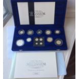 Royal Mint Boxed Silver Millennium Coin Set.