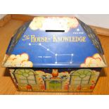 Vintage William Crawford House of Knowledge Biscuit Tin/Money Box.