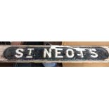 Vintage Genuine Railway Cast Iron "St Neots" Seat Back.