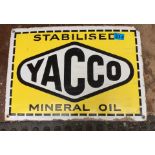 Vintage Yacco Enamel Sign 19 1/2" x 14".