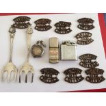 Lot of Army Badges-Trench Art Lighter etc.