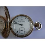 Antique/Vintage Thos Russell Liverpool Gold Plated Premier Pocket Watch - 52mm dia case-working.