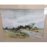 Vintage Scottish Artist Jackson Simpson Landscape Watercolour - 17" x 12 3/4".