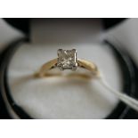 18 karat Gold and Diamond 1/2 karat Solitaire Ring - UK size K 1/2