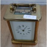 Large Vintage Brass British Make Carriage Clock.
