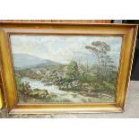 J B Smart 1925 Oil Painting of Mill of Cluny - Braemar - Aberdeenshire - actuall oil 25" x 18".