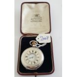 Vintage Omega 935 Silver Half Hunter Pocket Watch - working order.