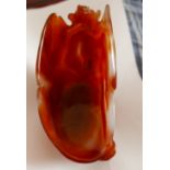 Oriental Agate Brush Pot - 6 1/2" long x 4 1/2" tall.