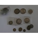 Antique Lot of Silver Coins - main coins Queen Victoria 1887 Crowns-Florins etc.