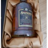 Boxed Aberfeldy 21 year old Single Malt Whisky.