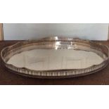 Large Vintage Silver Plated Gallery Tray