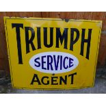 Vintage Triumph Service Agent Enamel Sign - 60" x 48" - excellent condition.