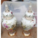 Large Pair of Porcelain Vases - 20 1/2" tall.