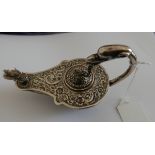 Antique Victorian Silver Dragon Cigar Lighter - 5" long and 3 1/4" tall.