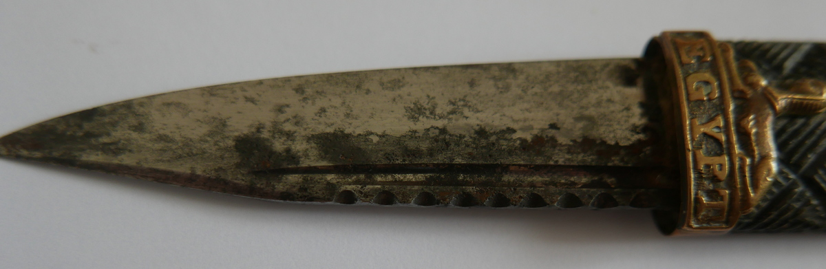 Antique Military Skean Dhu - 7 3/4" long. - Image 7 of 8