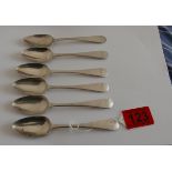 Lot of 6 Scottish Provincial Aberdeen Peter Ross? Silver Teaspoons - 5 1/2" long.