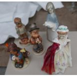 Lot of Hummel Figures-Lladro and Doulton Figure.