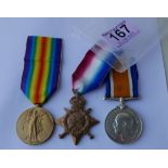 WW1 Trio of Medals impressed to: 239325 W.M.HENDERSON. A.B. R.N.