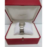 Vintage Cartier Tank Francaise Medium Stainless Steel and 18ct Gold Ladies Watch.