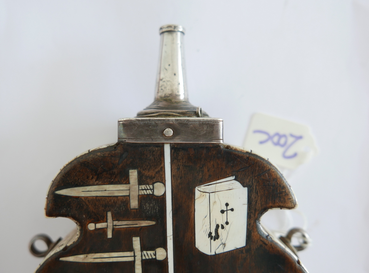 Antique Ivory, Wood and Metal Powder Flask. - Image 2 of 5