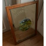 Antique William Coutts Aerated Waters Aberdeen Oak Framed Advertising Mirror approx 22" x 16".