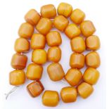 Lot of Yellow Faturan? Prayer Beads 62cm long with beads (28 in total) approx 20mm x 20mm.