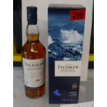 Boxed Bottle of Talisker 10 year old Single Malt Whisky.