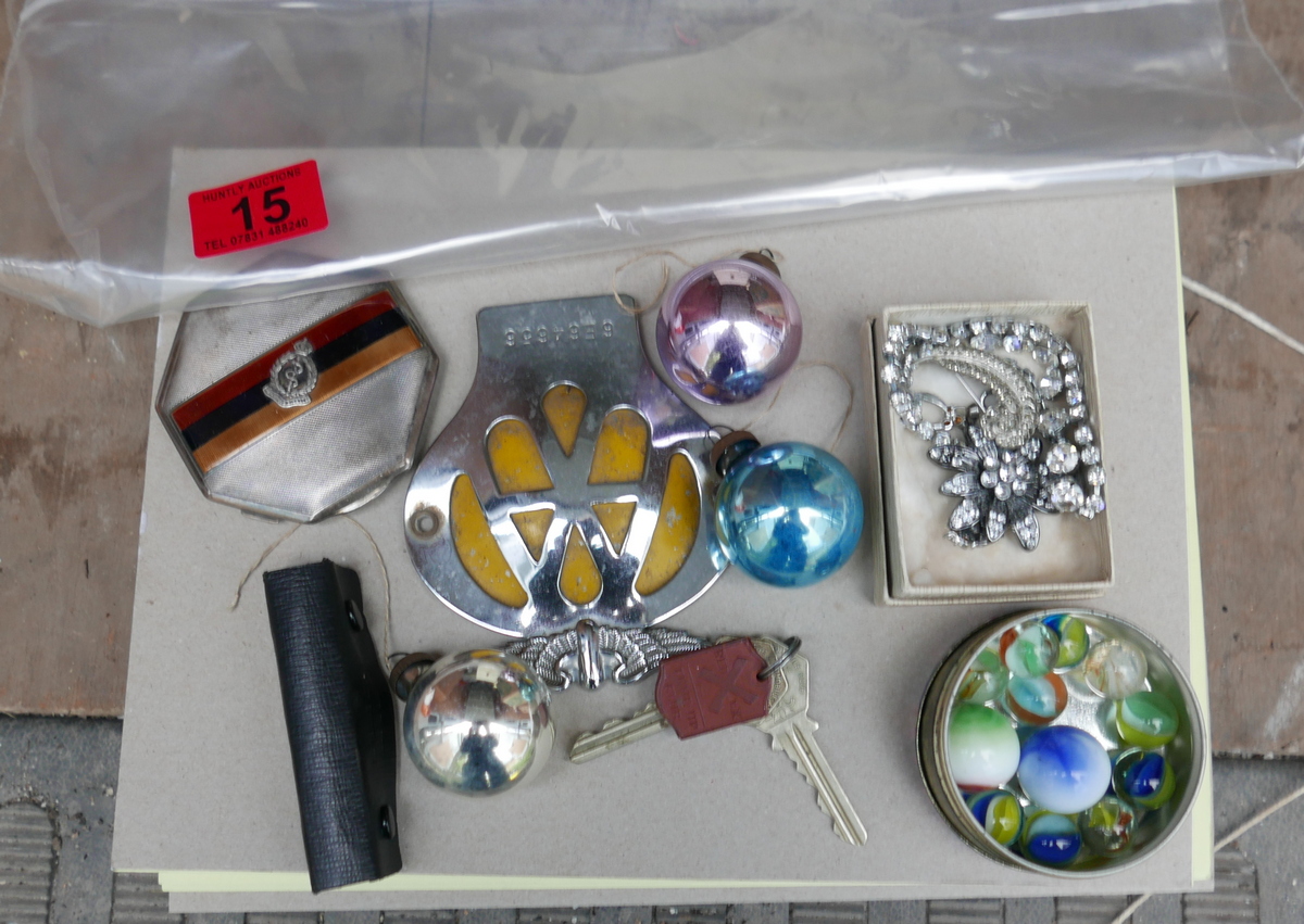 Lot of Silver Compact - AA Badge etc.
