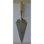 Antique Silver-Plated Presentation Memorial Stone Laying Presentation Trowel 1887 - 12" long.