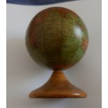 Antique 3 1/4" diameter Globe set on Mauchline Ware Base.