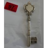 Antique Silver Opening Key 1901 by Provost Tannock in Dunoon - 5 5/8" long.