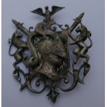 Antique Heraldic Brooch - 70mm x 63mm.