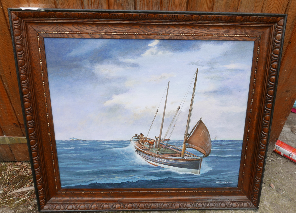 J M Horsburgh (Fife Artist) Painting of a Fishing Boat - 20 3/4" x 17 1/2" actual painting.