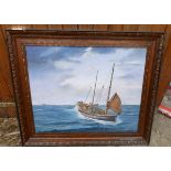 J M Horsburgh (Fife Artist) Painting of a Fishing Boat - 20 3/4" x 17 1/2" actual painting.