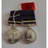 Pair of Malaya and Near East Medals inscribed : 22991212 PTE.J.SMITH.W.YORKS.