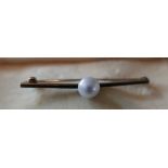 Antique/Vintage Gold and Pearl Bar Brooch.