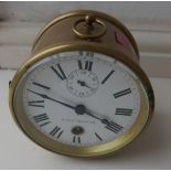 Antique Brass Louis Champion Drum Clock with 4 3/4" front.