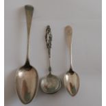 Trio of Antique Silver Russian ? Spoons.