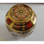 Royal Crown Derby Imari Pattern Lidded Jar - 4 1/2" tall.