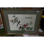 Pair of Chinese Silk Framed Pictures 26" x 20".