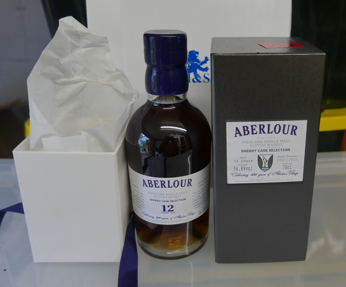 Boxed Bottle of Aberlour Sherry Cask Selection Aberlour Village Malt Whisky 0041/1812