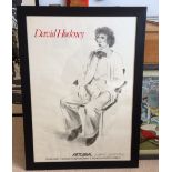 David Hockney Framed and physically signed Studio Poster Lithograph - 780mm x 585mm.
