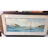 Vintage Framed Frank H Mason Nautical Watercolour - actual watercolour 21 /12" x 8"