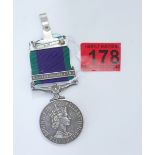 GSM Medal with Northern Ireland Bar inscribed: 24373984 PTE K SLATER KINGS OWN BORDER