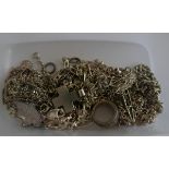 Lot of Silver Chains and Silver Crosses etc - approx 180 grams.