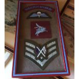 Parachute Regiment Framed Cloth Insignia belonging to Lot 62 Medal Soldier.